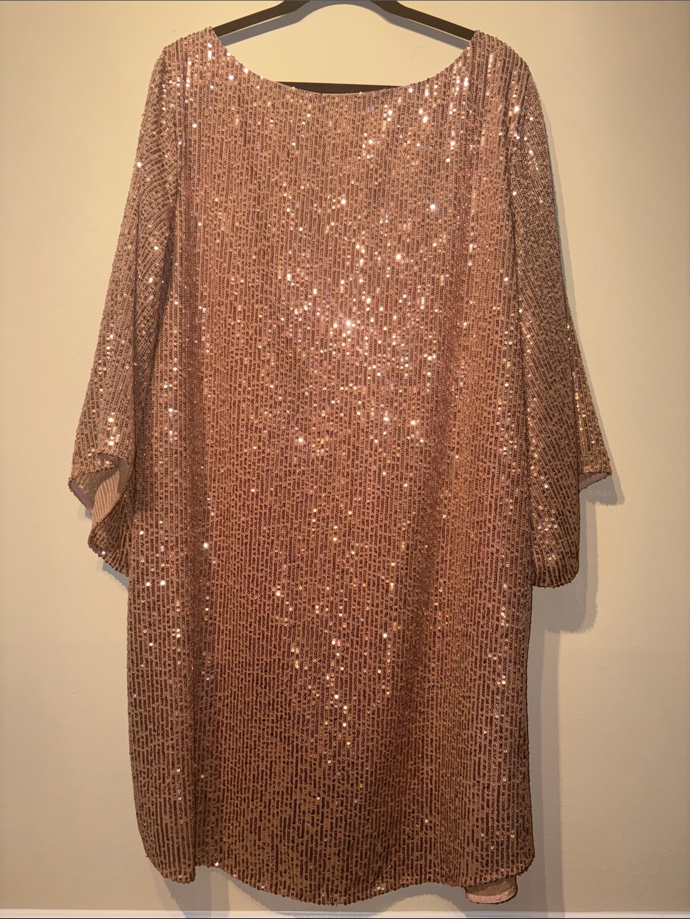 Anthropologie Rose Gold Sequin Shift Dress - Picture 7 of 10